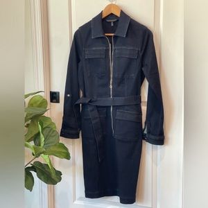 White House Black Market Denim Zip front dress
